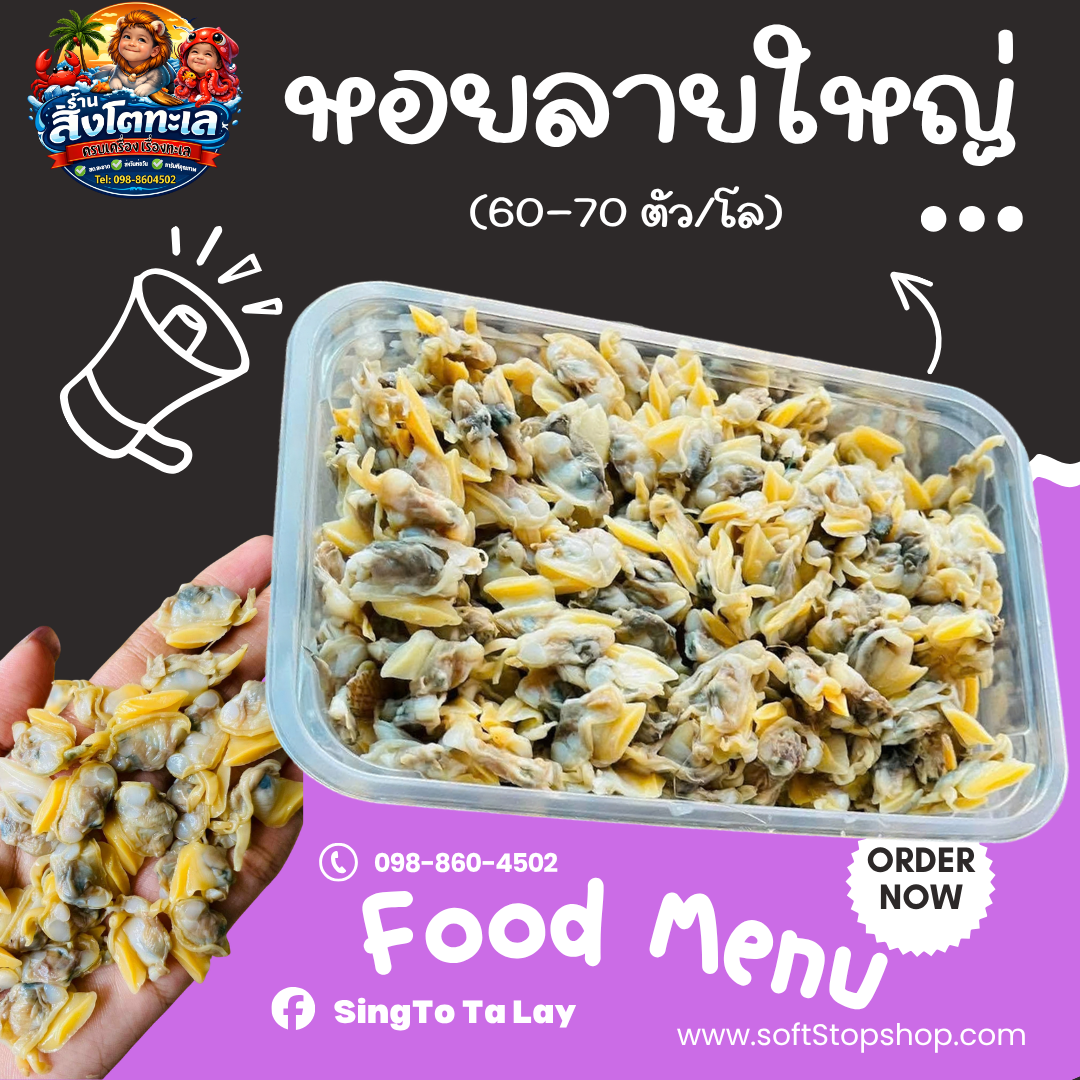 หอยลายใหญ่ (60-70 ตัว/โล) ไซส์ 60-70